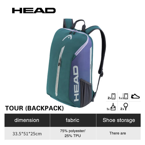 Genuine HEAD Tennis Bag Tour Team Tennis Racket Backpack Male