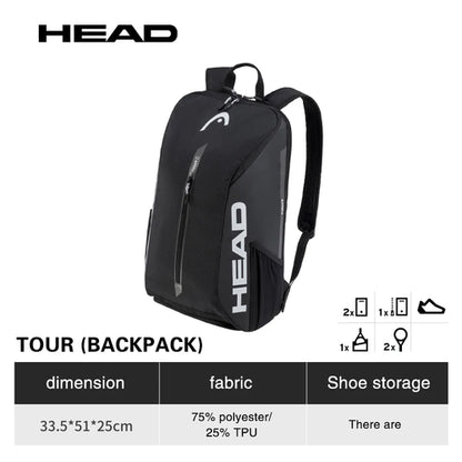 Genuine HEAD Tennis Bag Tour Team Tennis Racket Backpack Male