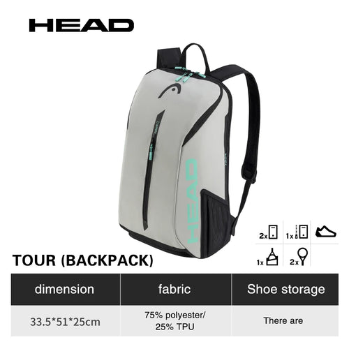 Genuine HEAD Tennis Bag Tour Team Tennis Racket Backpack Male