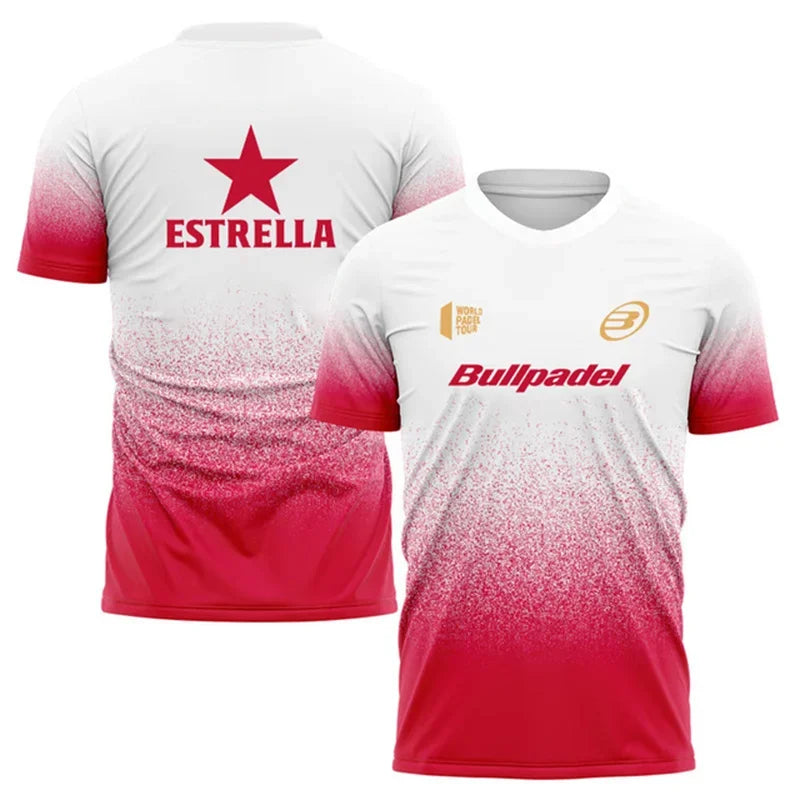 Fashion Gradient Harajuku Men's T Shirt Padel Tennis Sportswear Summer